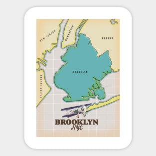 Brooklyn New York Map Sticker